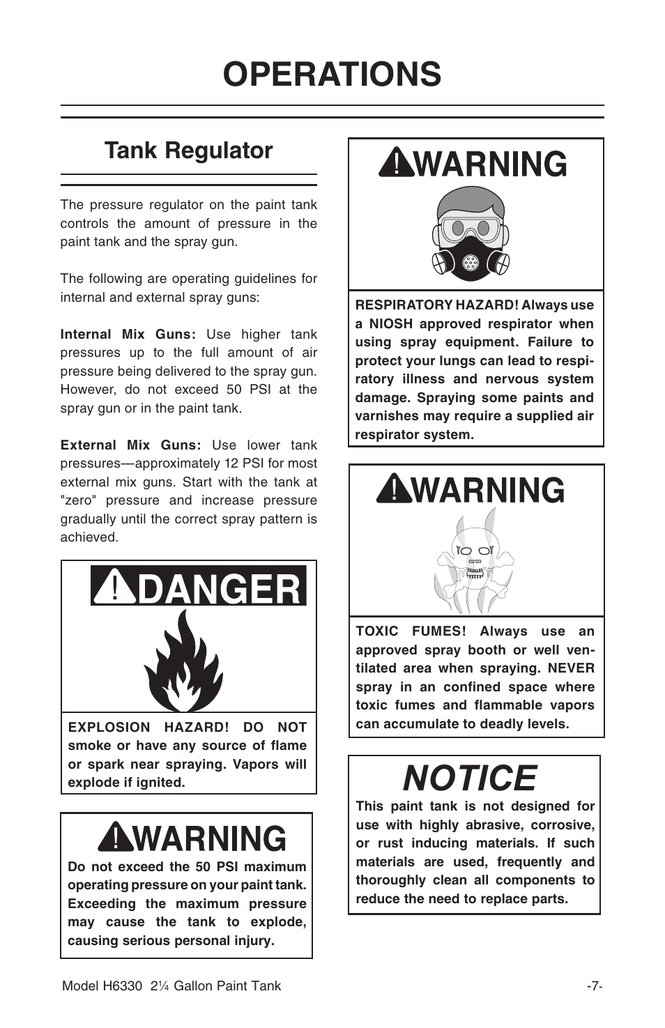 Af;57, Operations, Tank regulator | Grizzly 2 1/4 Gallon Paint Tank H6330 User Manual | Page 9 / 16