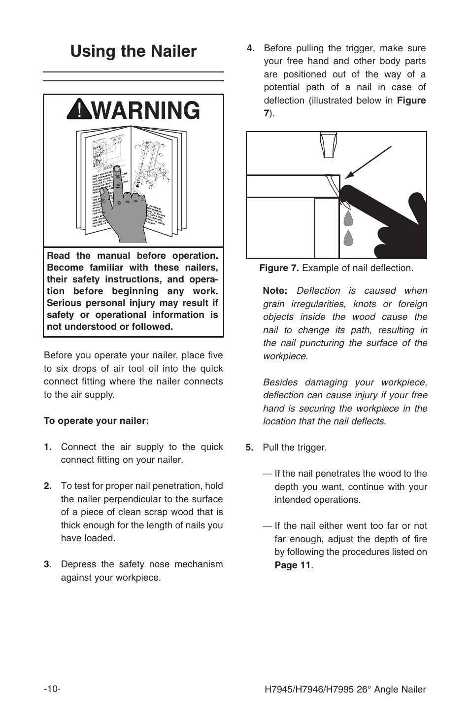 Using the nailer | Grizzly H7945 User Manual | Page 12 / 28