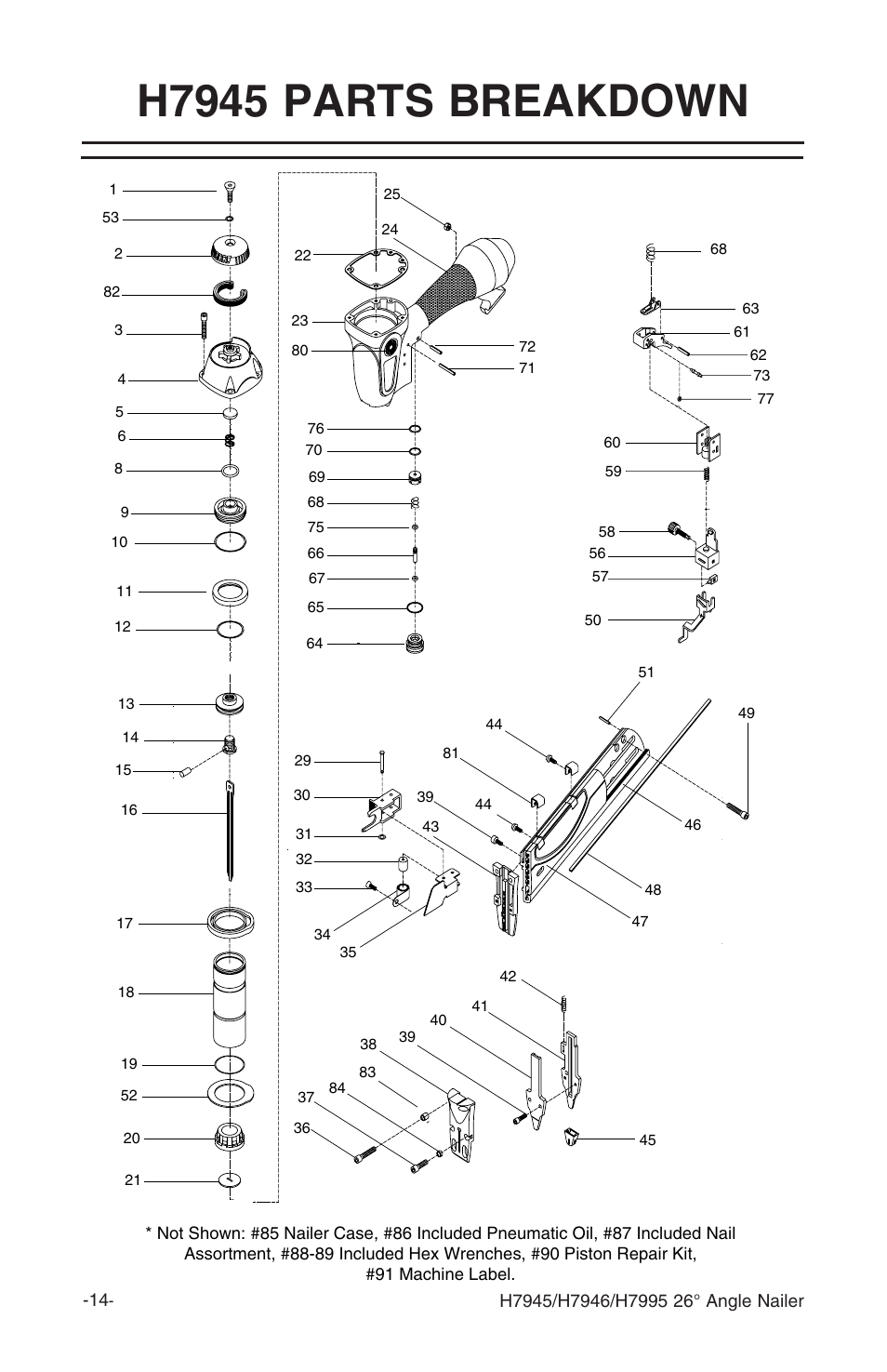 H7945 parts breakdown | Grizzly H7945 User Manual | Page 16 / 28