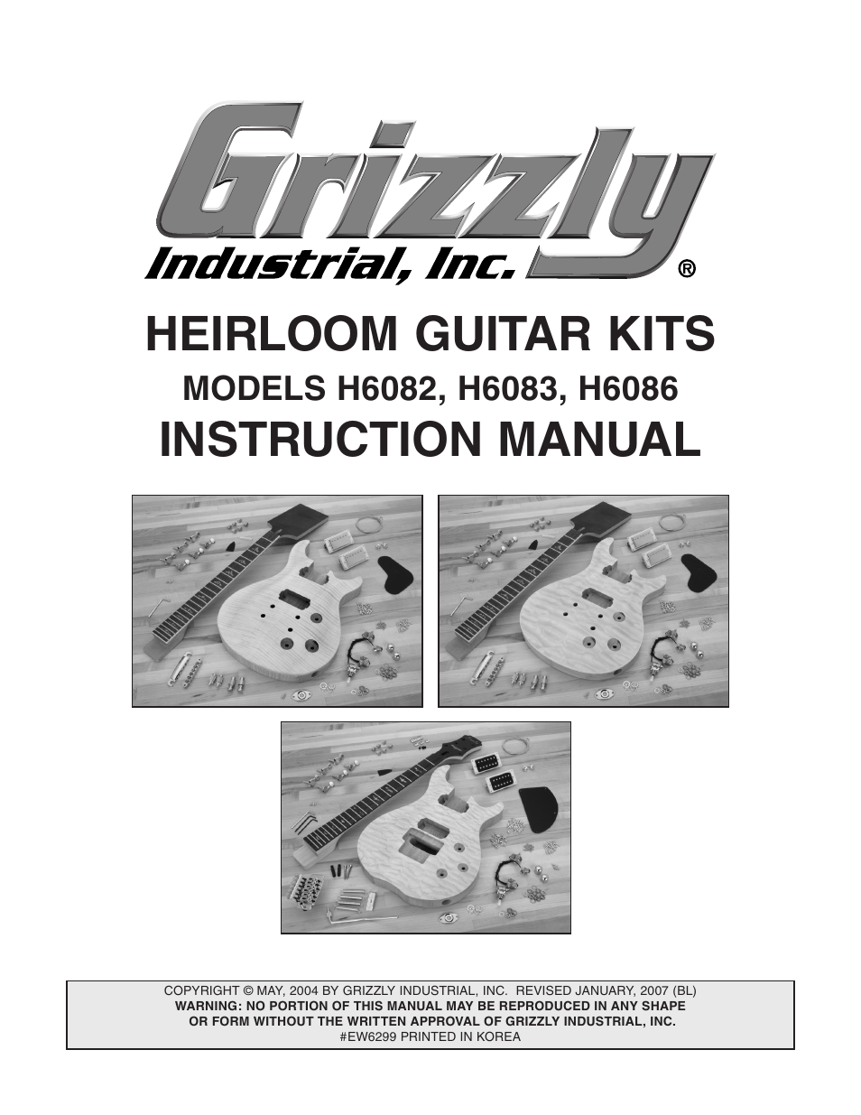 Grizzly H6086 User Manual | 36 pages