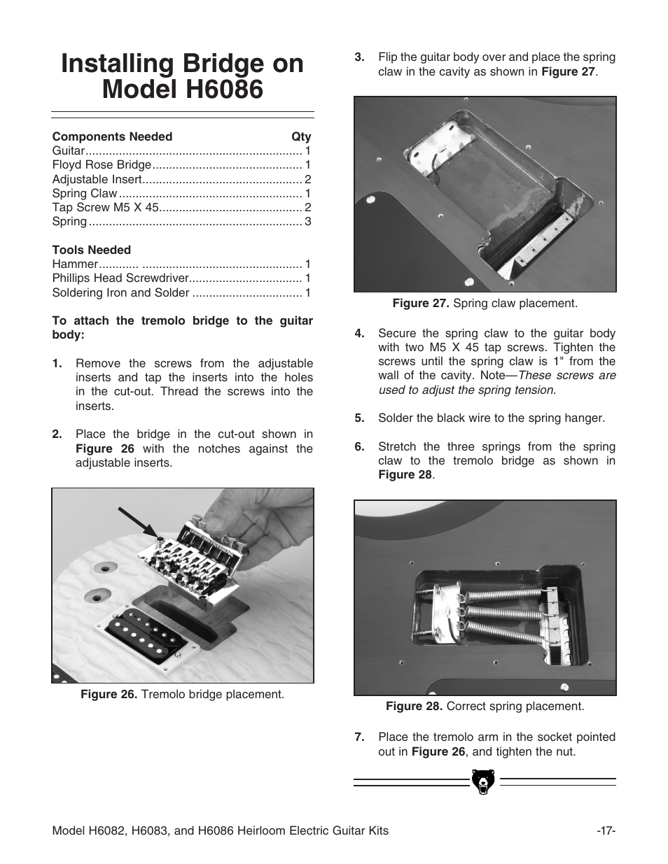 Installing bridge on model h6086 | Grizzly H6086 User Manual | Page 19 / 36