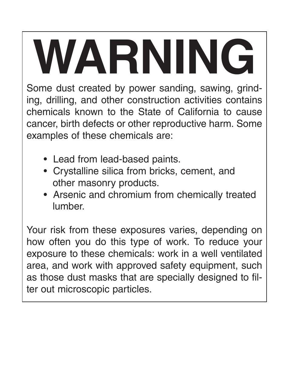 Warning | Grizzly H6086 User Manual | Page 2 / 36