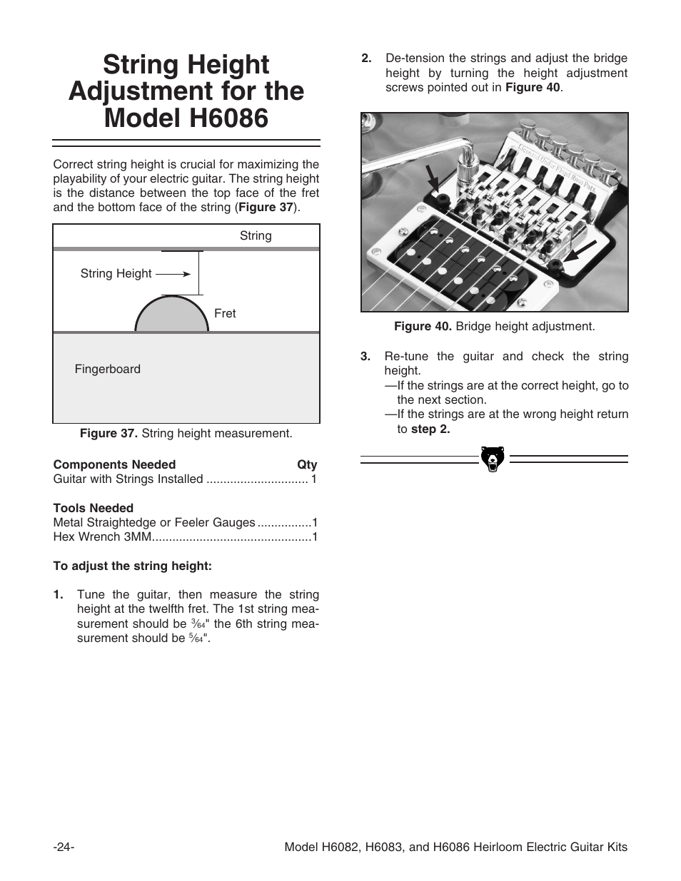 String height adjustment for the model h6086 | Grizzly H6086 User Manual | Page 26 / 36