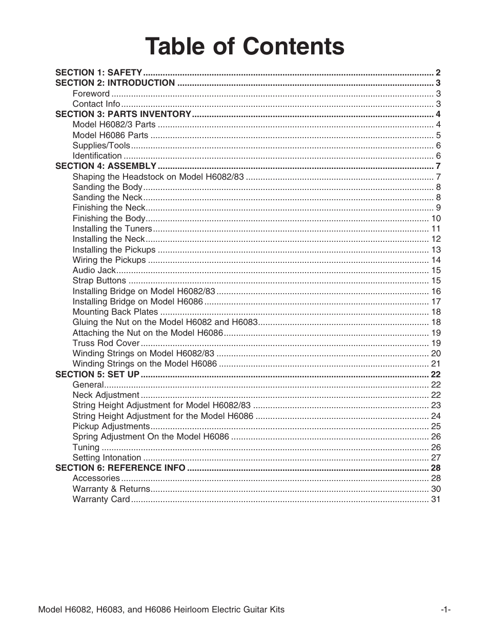 Grizzly H6086 User Manual | Page 3 / 36