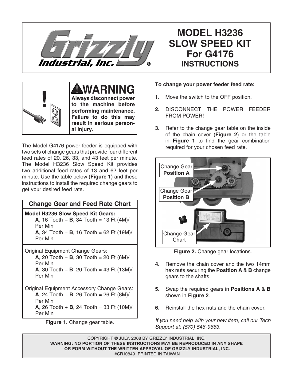 Grizzly H3236 User Manual | 1 page