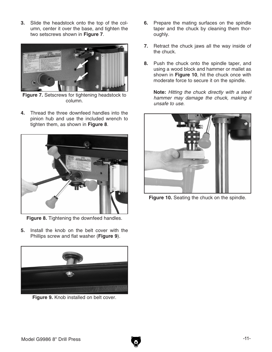 Grizzly G9986 User Manual | Page 13 / 32