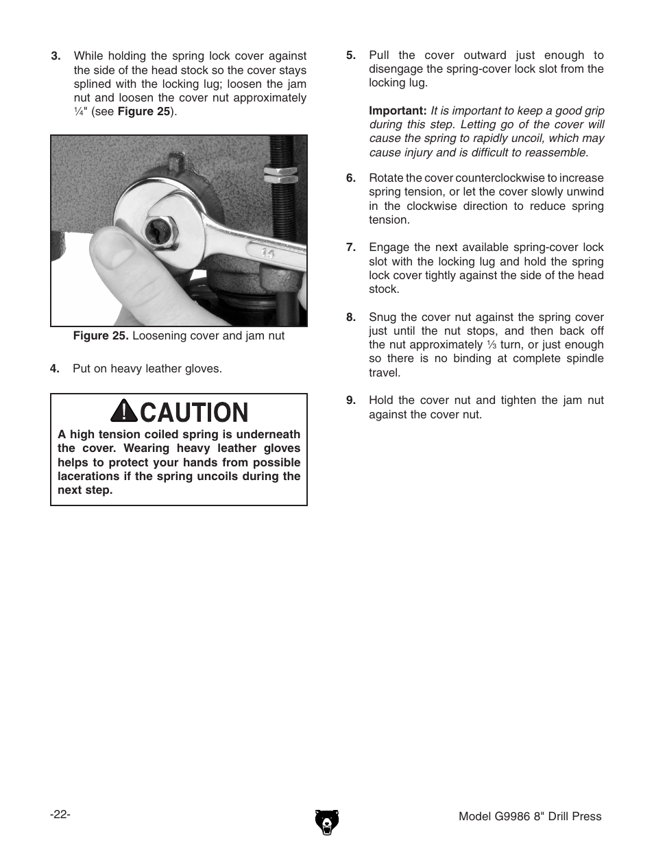 Grizzly G9986 User Manual | Page 24 / 32