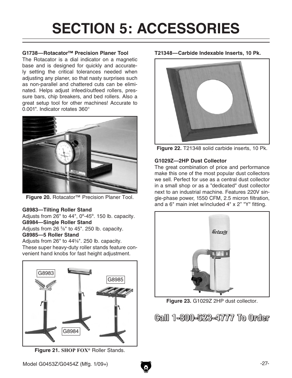 Section 5: accessories | Grizzly G0453PX User Manual | Page 33 / 72