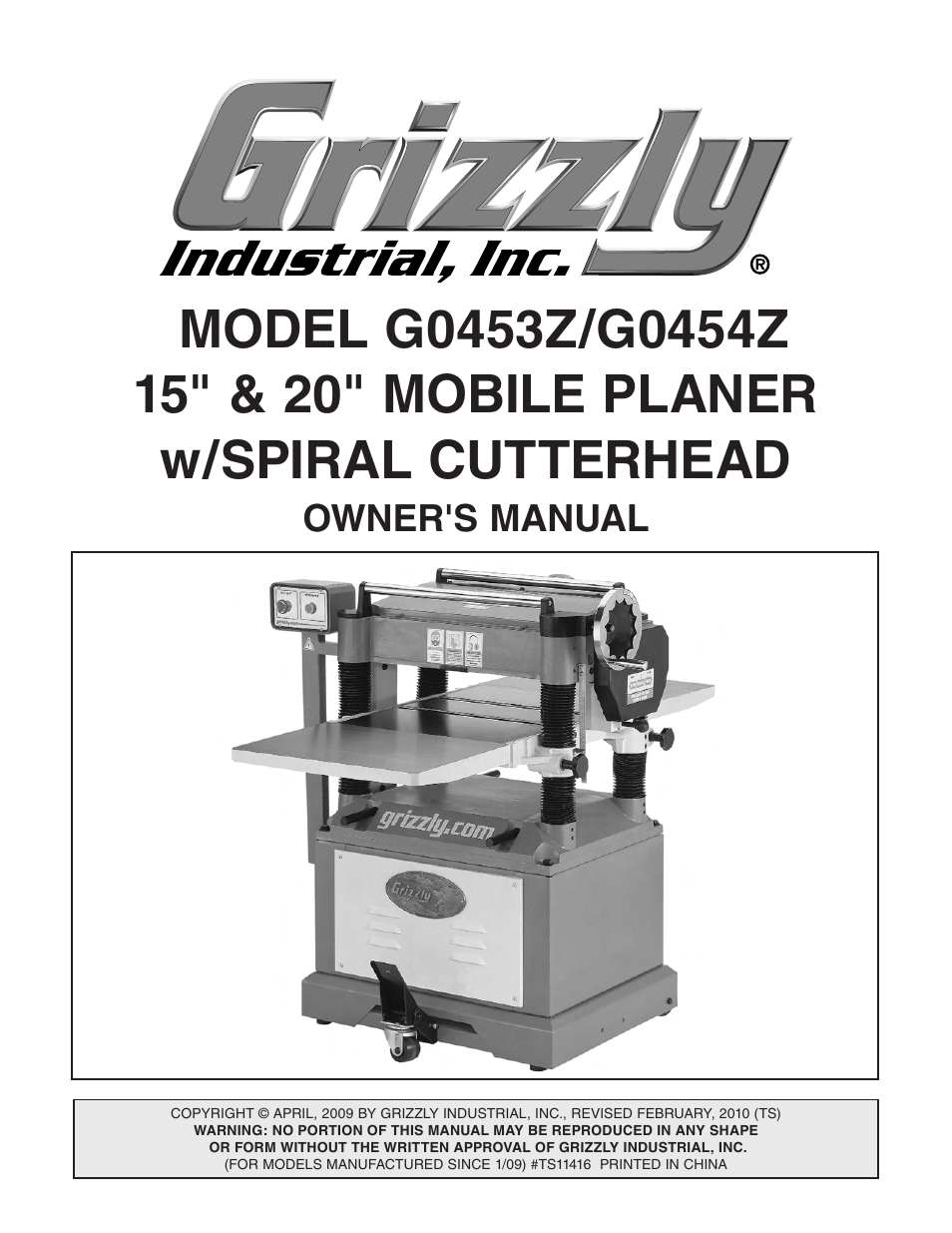 Owner's manual | Grizzly G0453PX User Manual | Page 5 / 72