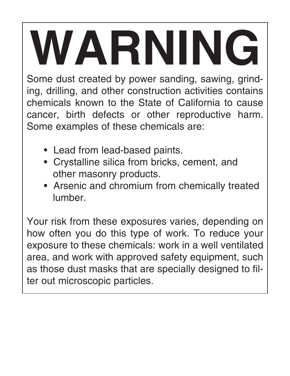 Warning | Grizzly G0560 User Manual | Page 2 / 44