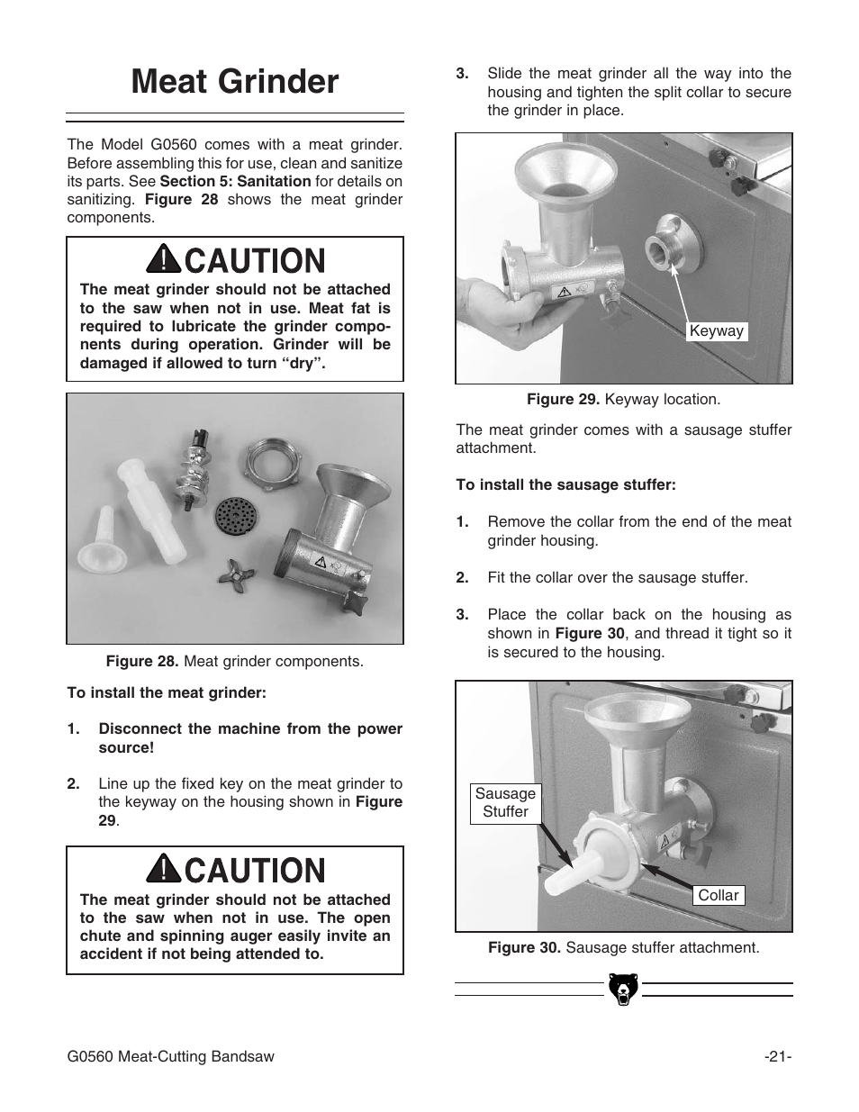 Meat grinder | Grizzly G0560 User Manual | Page 23 / 44