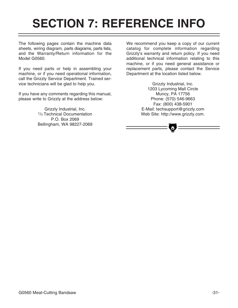 Grizzly G0560 User Manual | Page 33 / 44