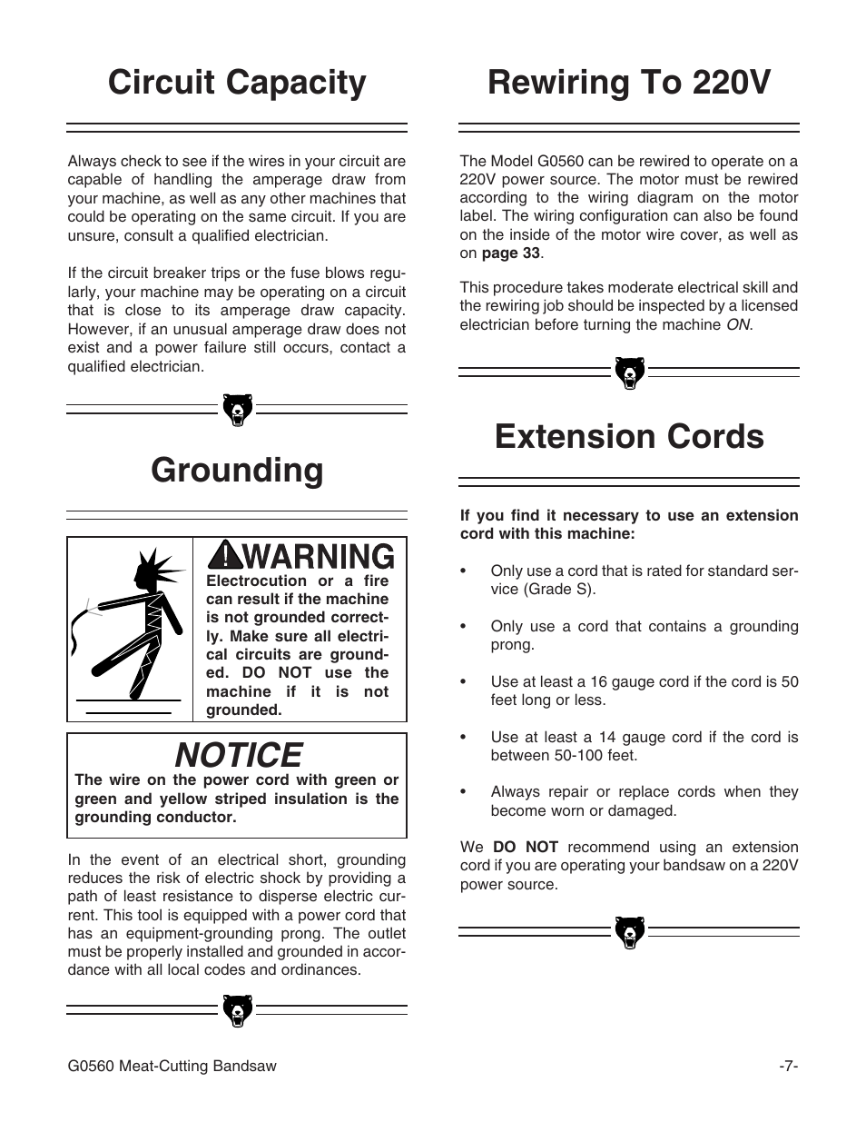 Notice | Grizzly G0560 User Manual | Page 9 / 44