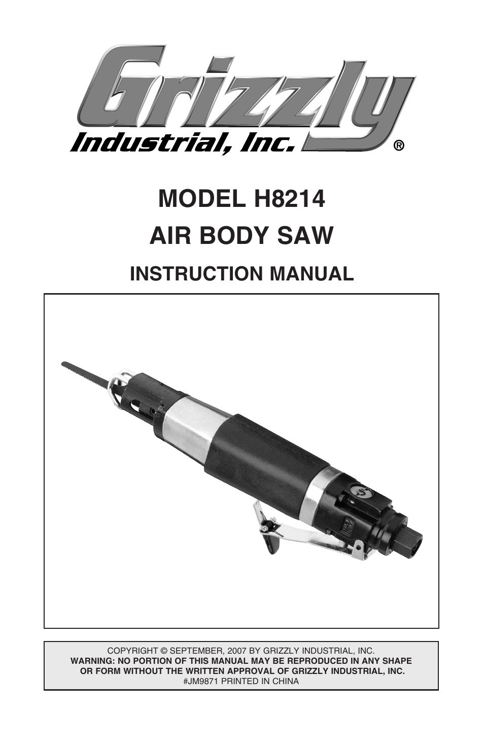 Grizzly Grizzley Air Body H8214 User Manual | 8 pages