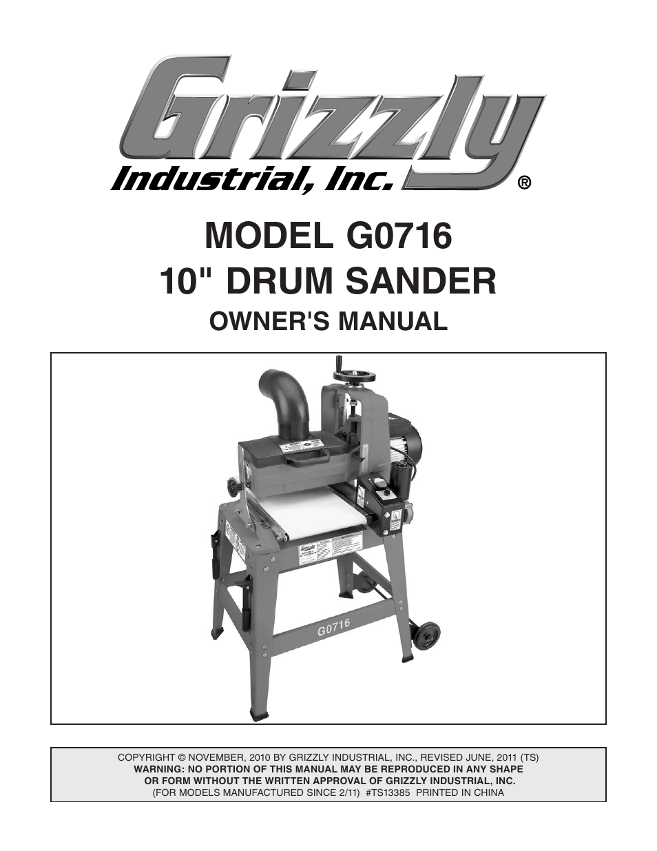Grizzly G0716 User Manual | 52 pages