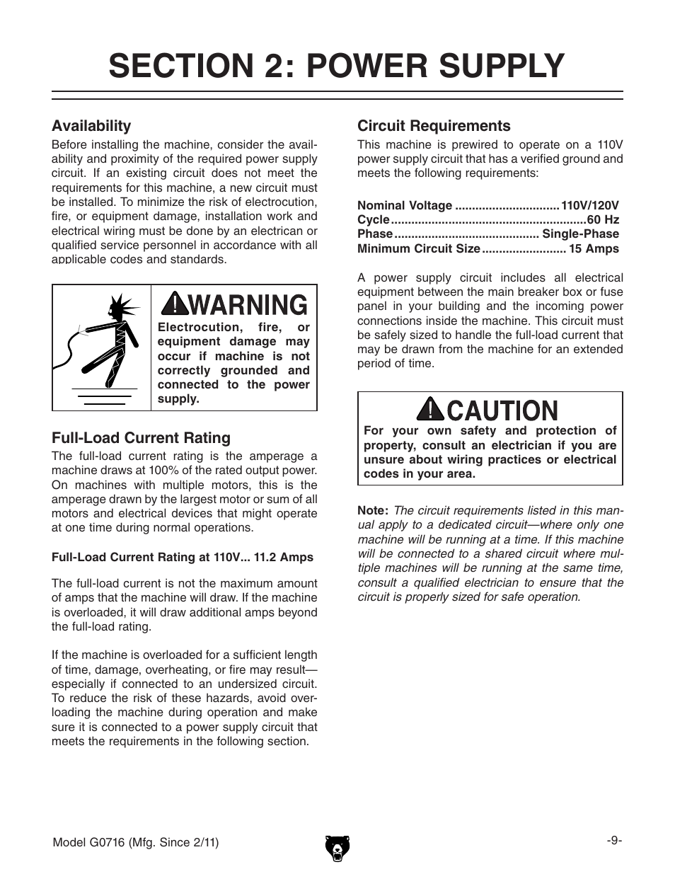 Grizzly G0716 User Manual | Page 11 / 52