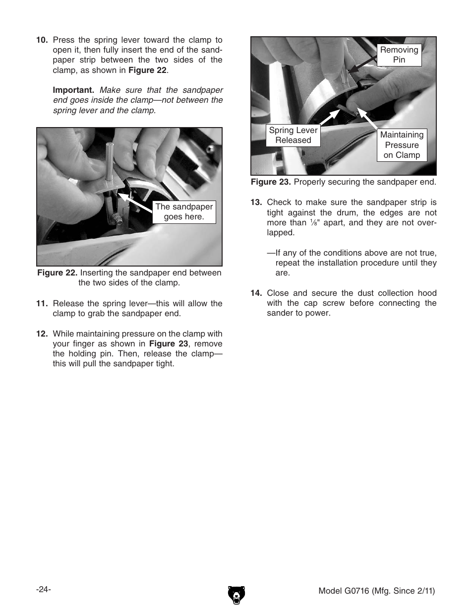 Grizzly G0716 User Manual | Page 26 / 52