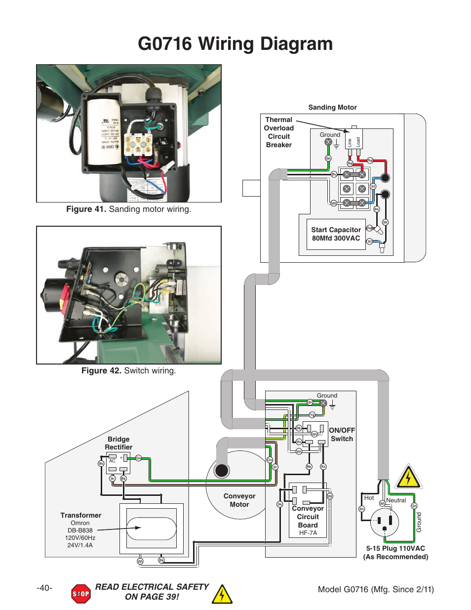 G0716 wiring diagram | Grizzly G0716 User Manual | Page 42 / 52