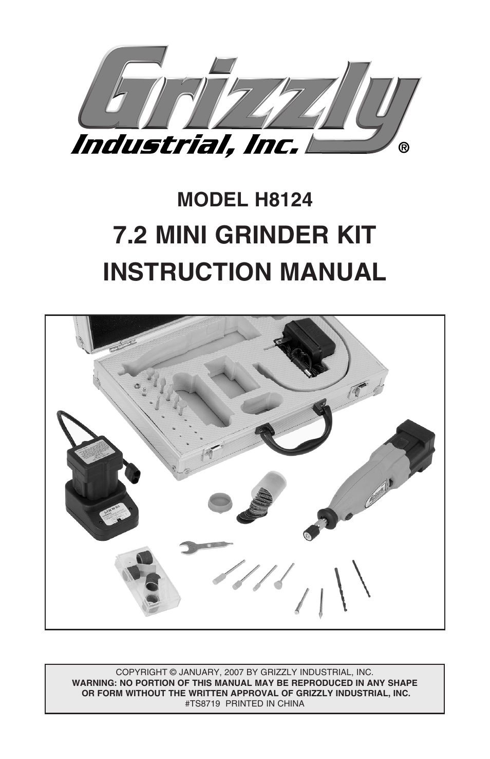 Grizzly 7.2 Mini Kit H8124 User Manual | 16 pages