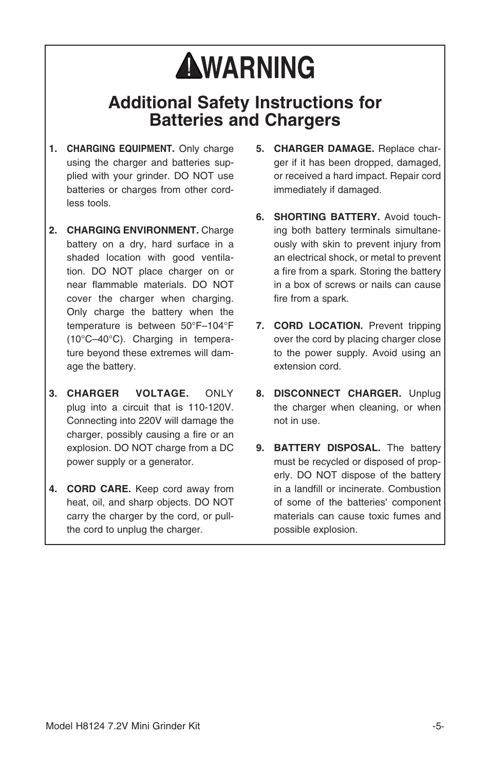Grizzly 7.2 Mini Kit H8124 User Manual | Page 7 / 16