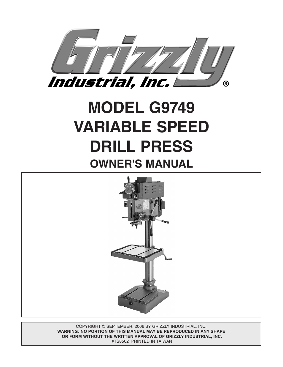 Grizzly G9749 User Manual | 44 pages