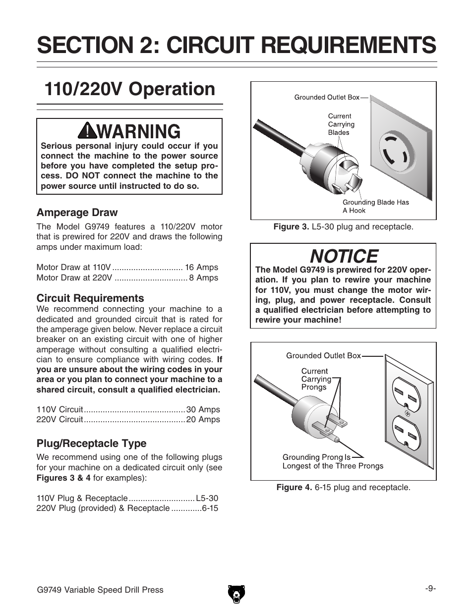 Notice | Grizzly G9749 User Manual | Page 11 / 44