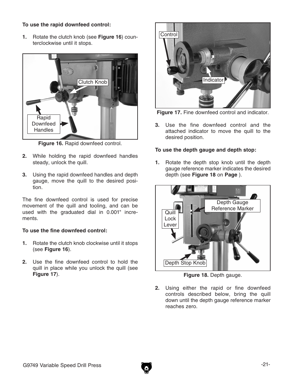 Grizzly G9749 User Manual | Page 23 / 44