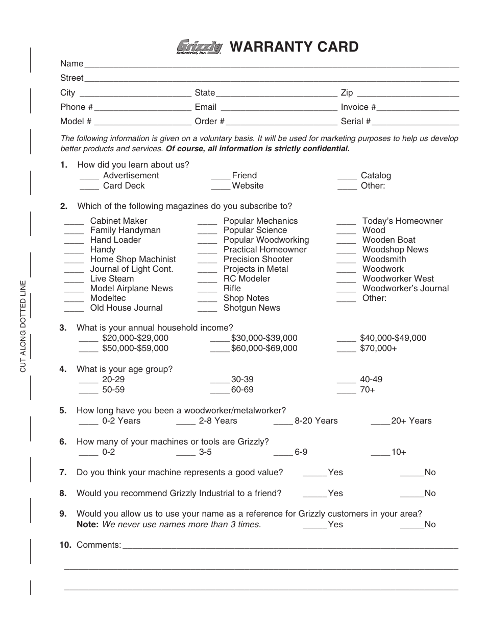 Grizzly G9749 User Manual | Page 41 / 44