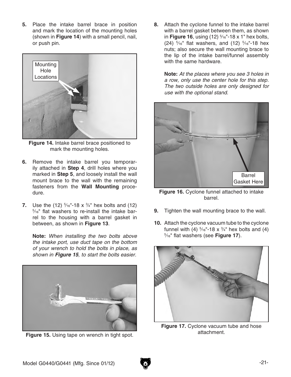 Grizzly Cyclone s G0440 User Manual | Page 23 / 56