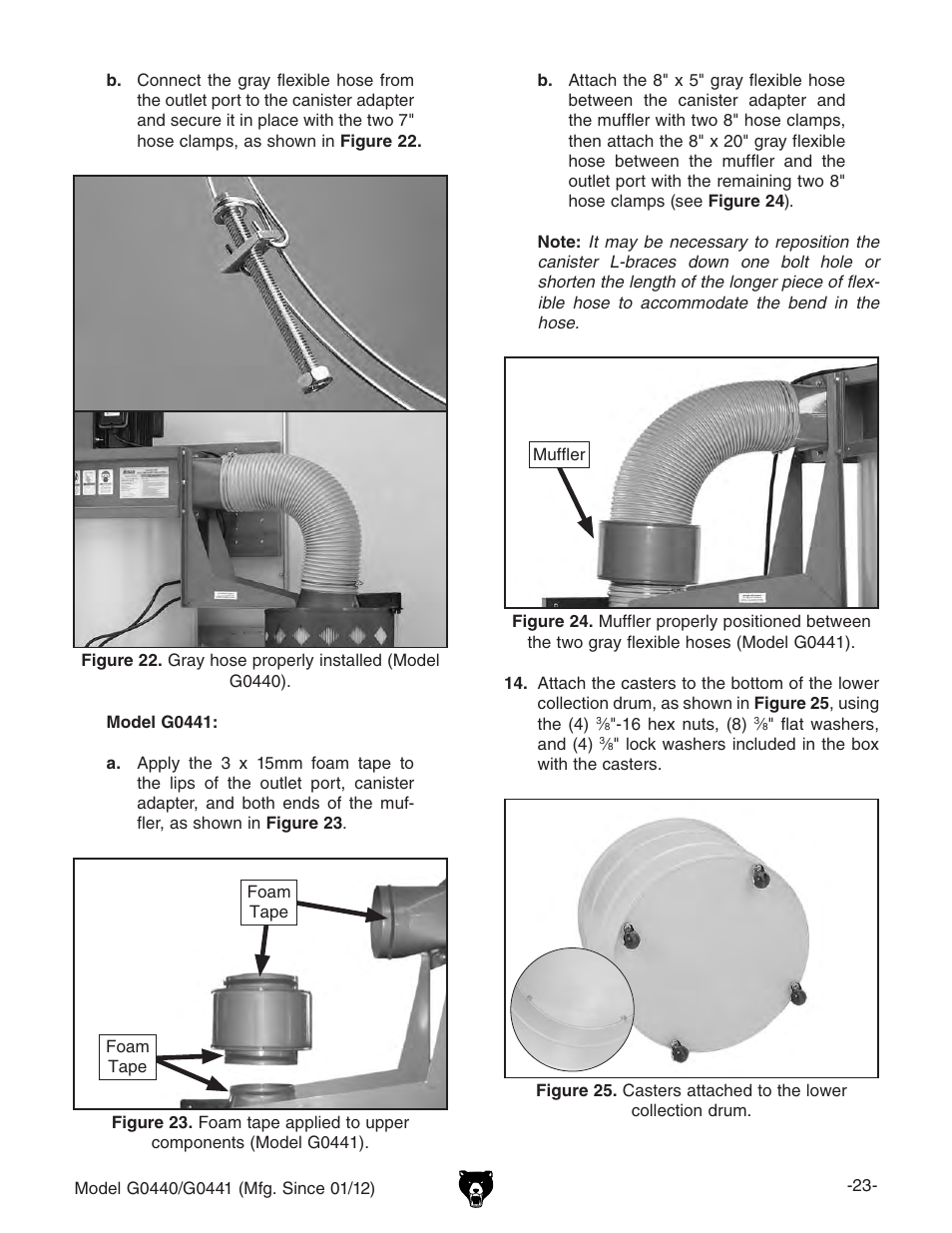 Grizzly Cyclone s G0440 User Manual | Page 25 / 56