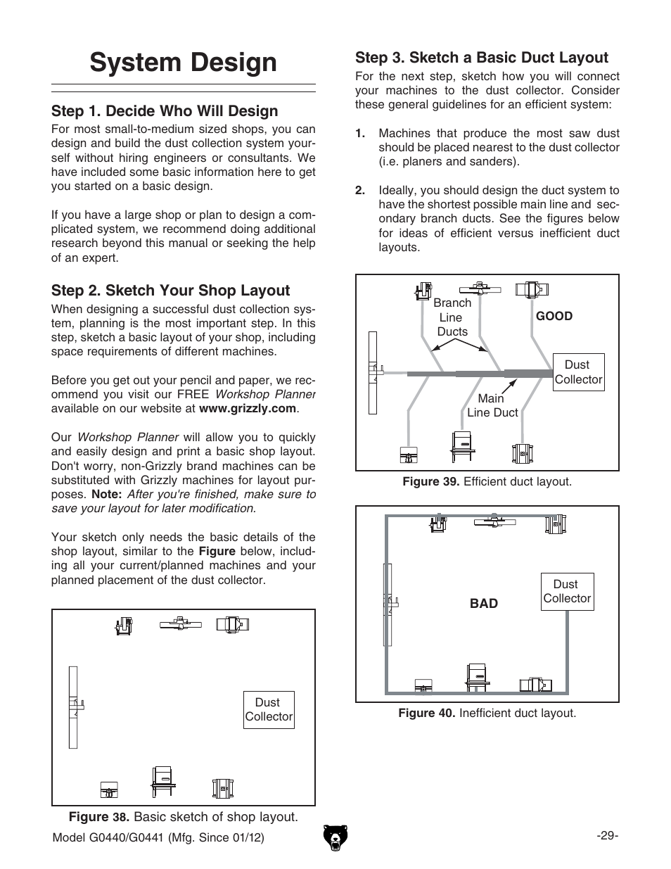 System design | Grizzly Cyclone s G0440 User Manual | Page 31 / 56