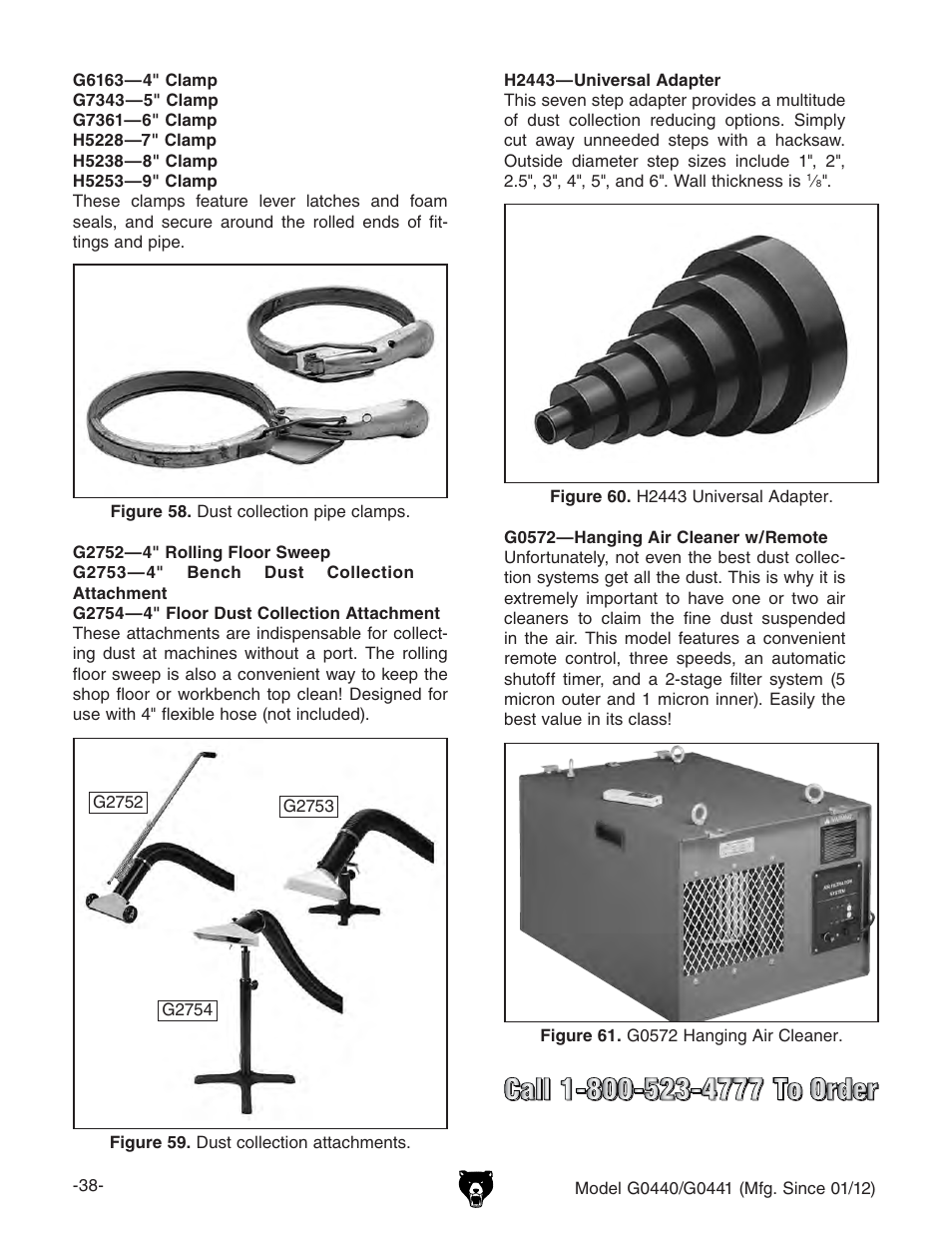 Grizzly Cyclone s G0440 User Manual | Page 40 / 56