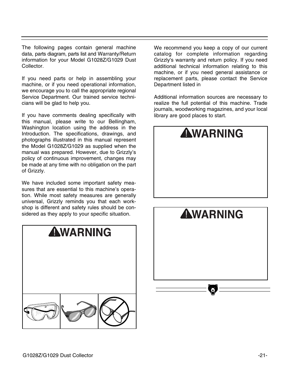 Grizzly G1028Z/G1029 User Manual | Page 23 / 32