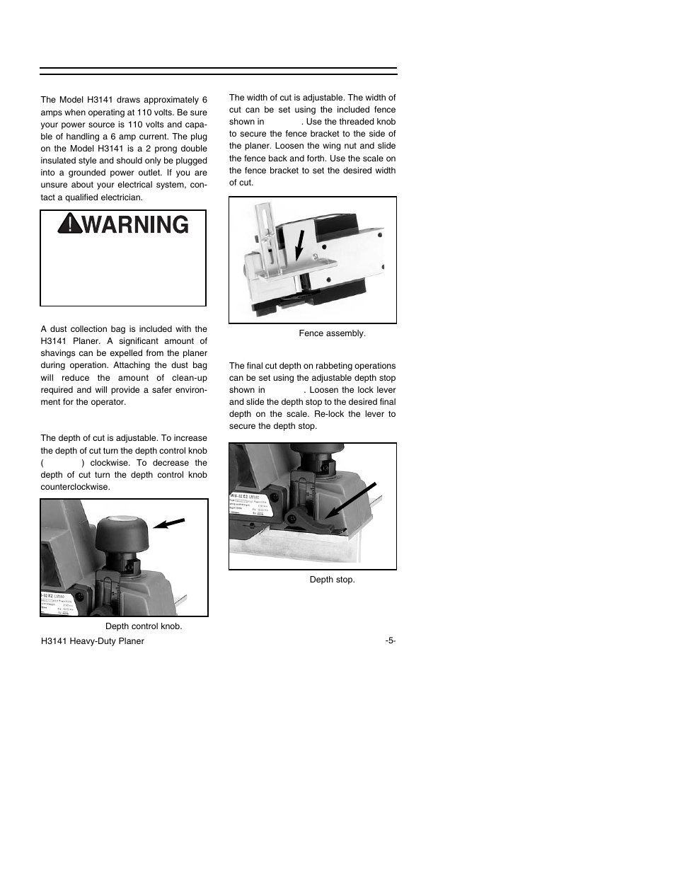 Electrical & adjustments | Grizzly H3141 User Manual | Page 7 / 20