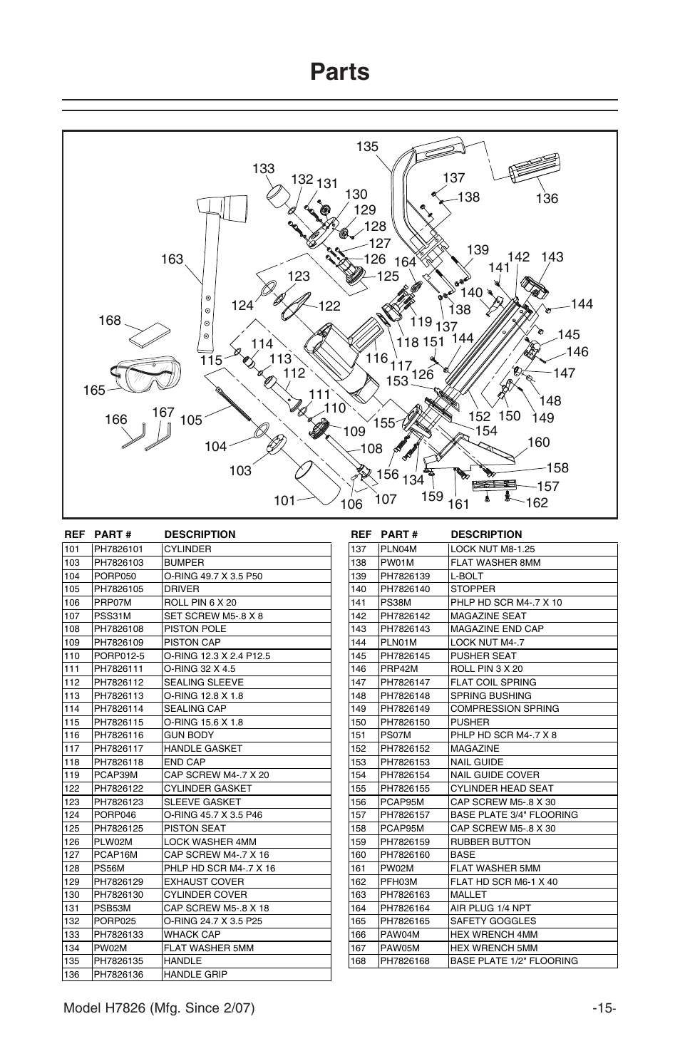 Parts | Grizzly H7826 User Manual | Page 17 / 20