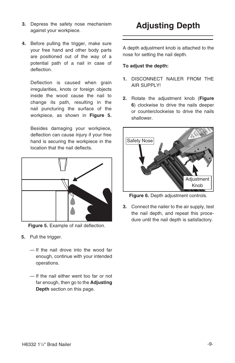 Adjusting depth | Grizzly H6332 User Manual | Page 11 / 20