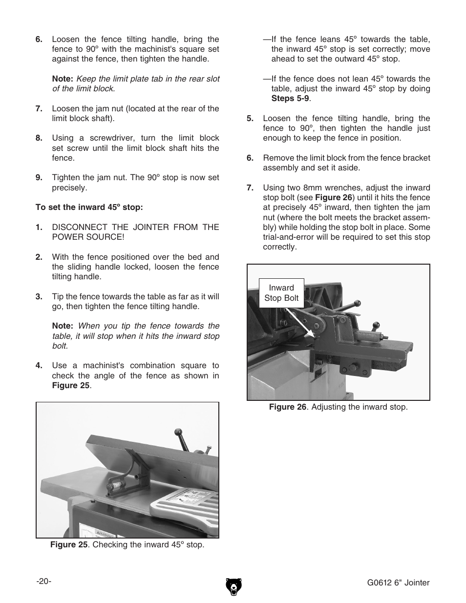 Grizzly G0612 User Manual | Page 22 / 44