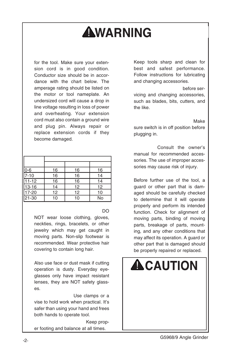 Safety instructions for power tools | Grizzly G5968/9 User Manual | Page 4 / 14