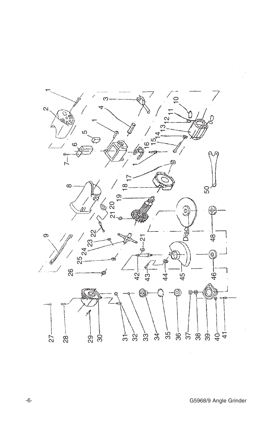 Model g5968 parts breakdown | Grizzly G5968/9 User Manual | Page 8 / 14