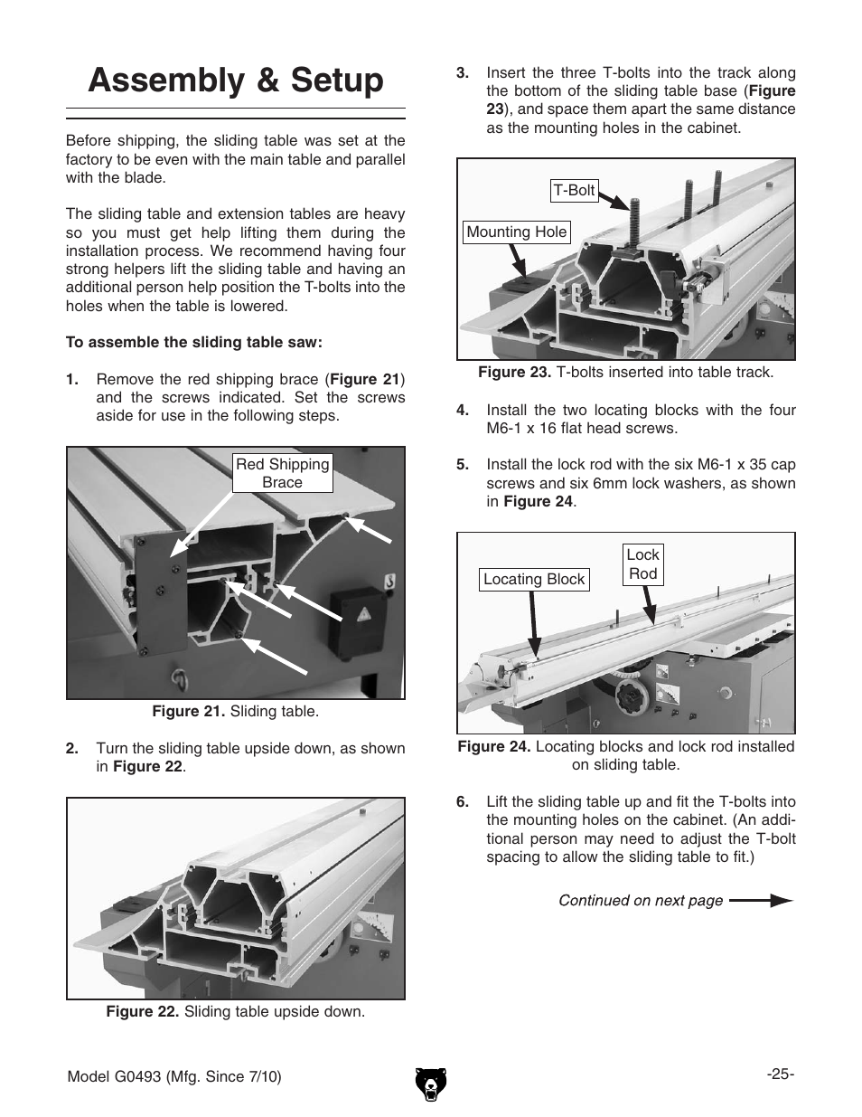 Assembly & setup | Grizzly G0493 User Manual | Page 27 / 104