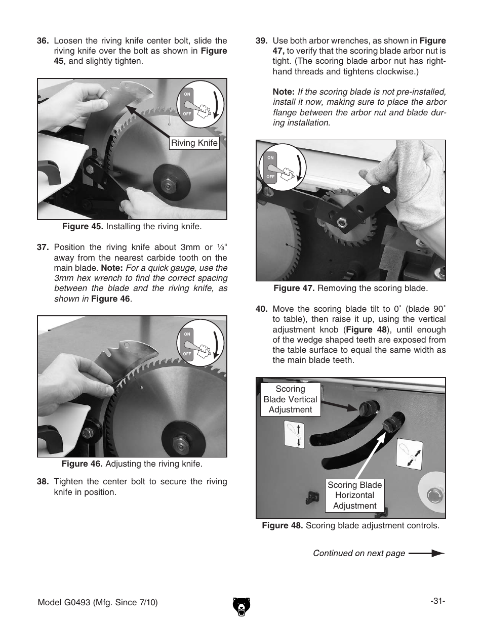 Grizzly G0493 User Manual | Page 33 / 104