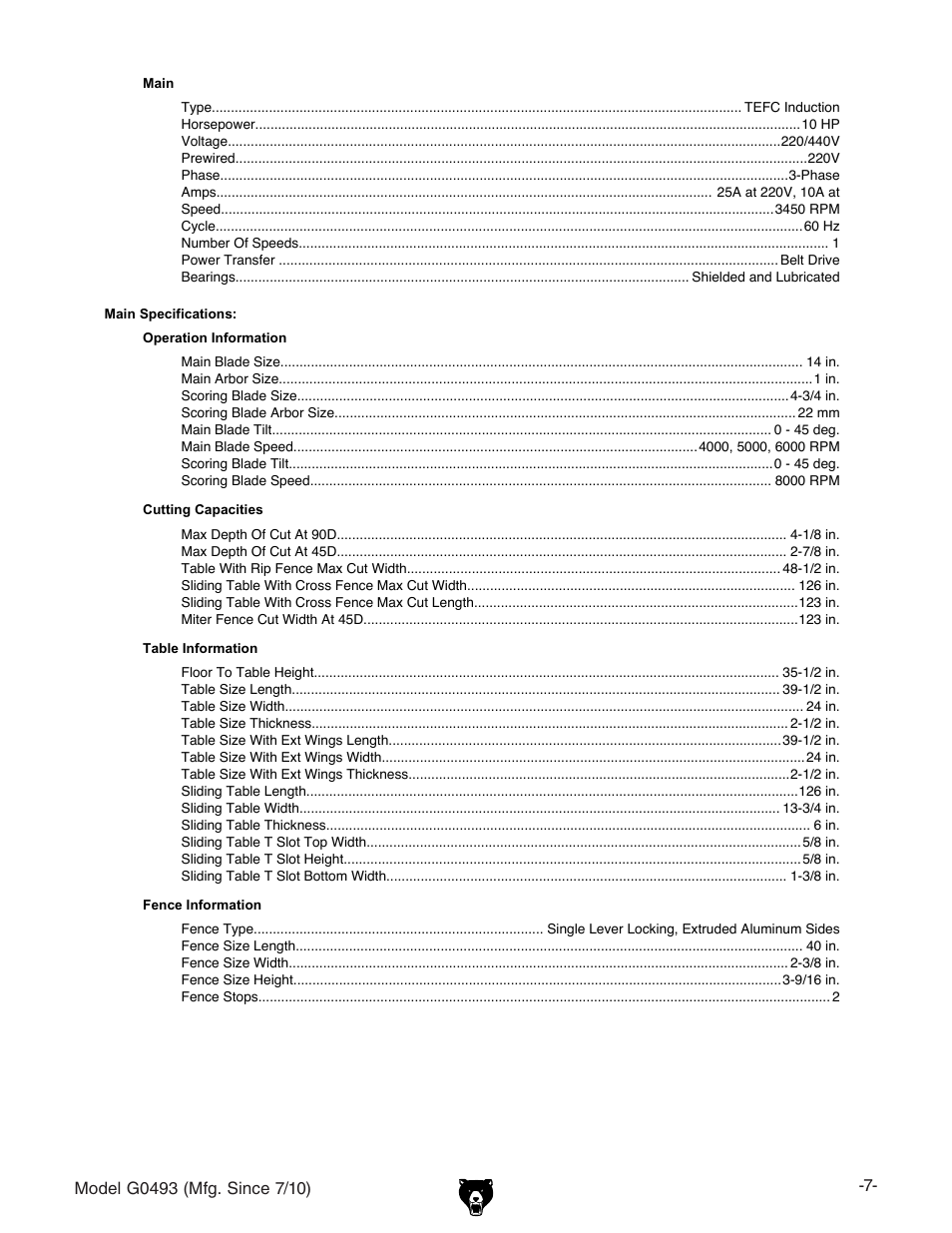 Grizzly G0493 User Manual | Page 9 / 104