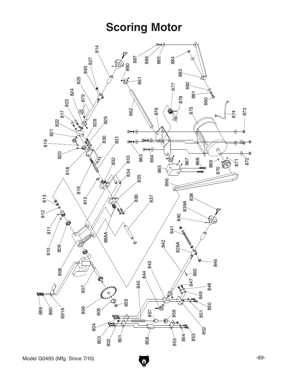 Scoring motor | Grizzly G0493 User Manual | Page 91 / 104