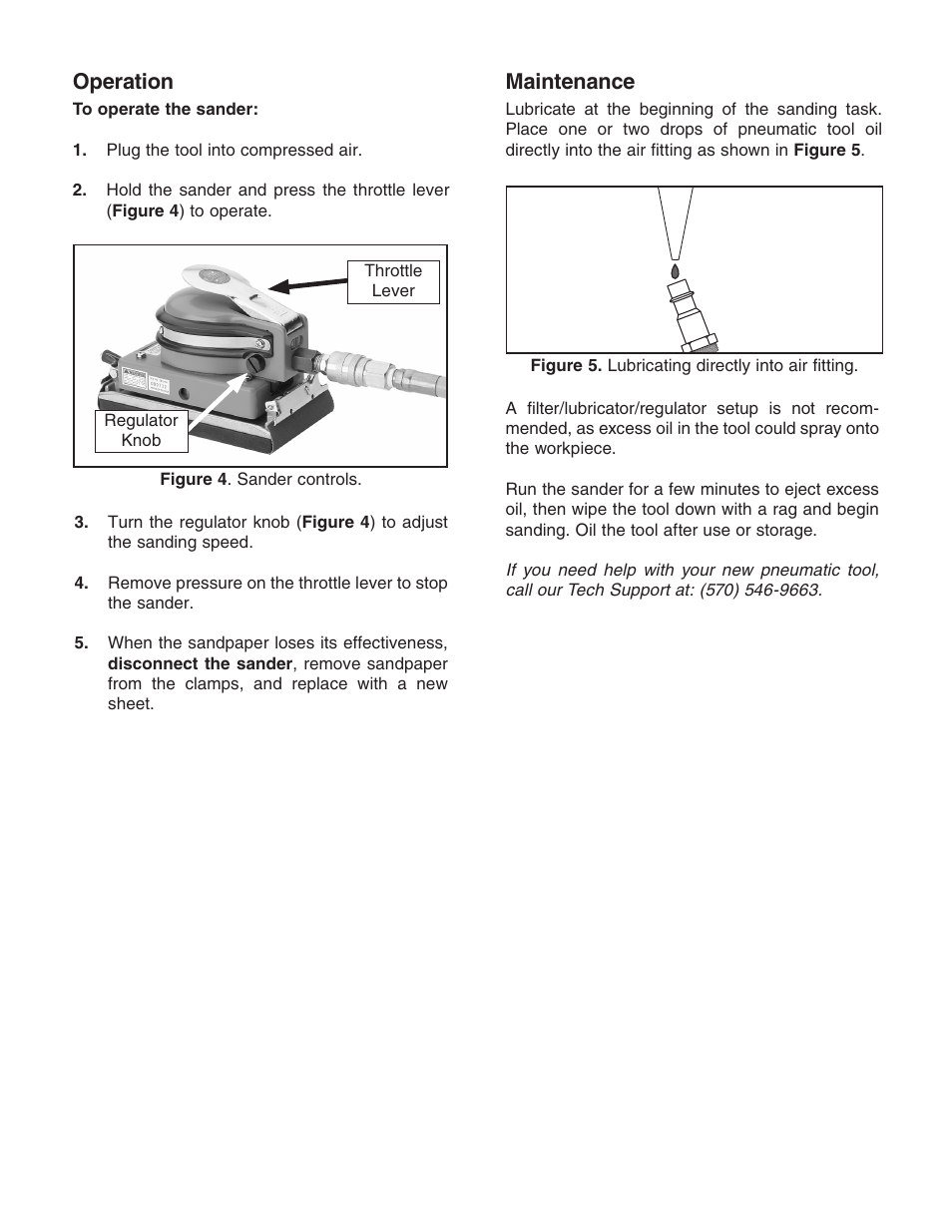 Operation, Maintenance | Grizzly Pneumatic Jitterbug H0594 User Manual | Page 2 / 4