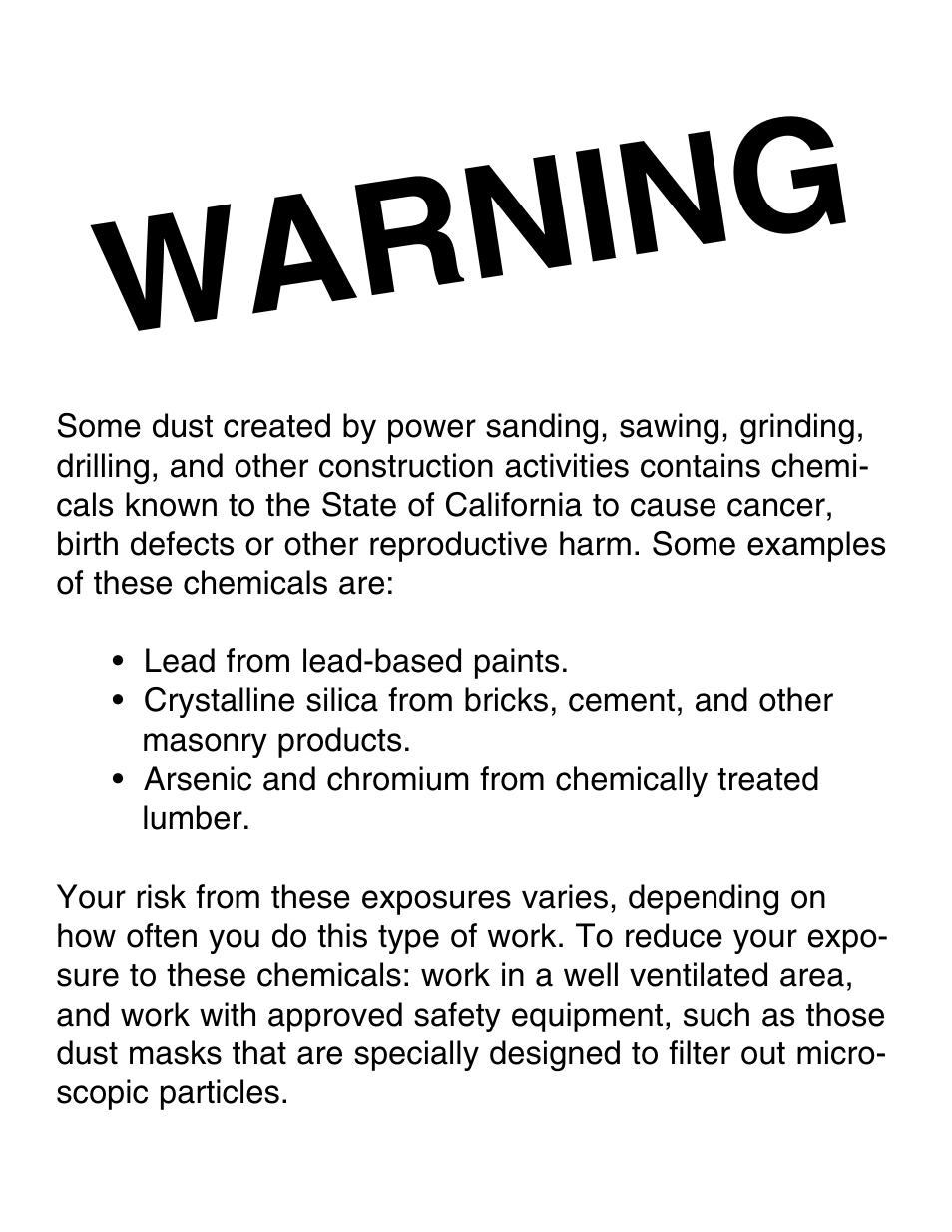 Warning | Grizzly Heavy-Duty Jointer G1182HW User Manual | Page 2 / 44