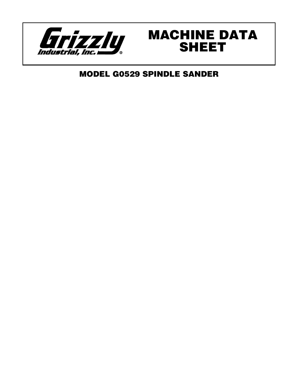 Grizzly G0529 User Manual | 2 pages