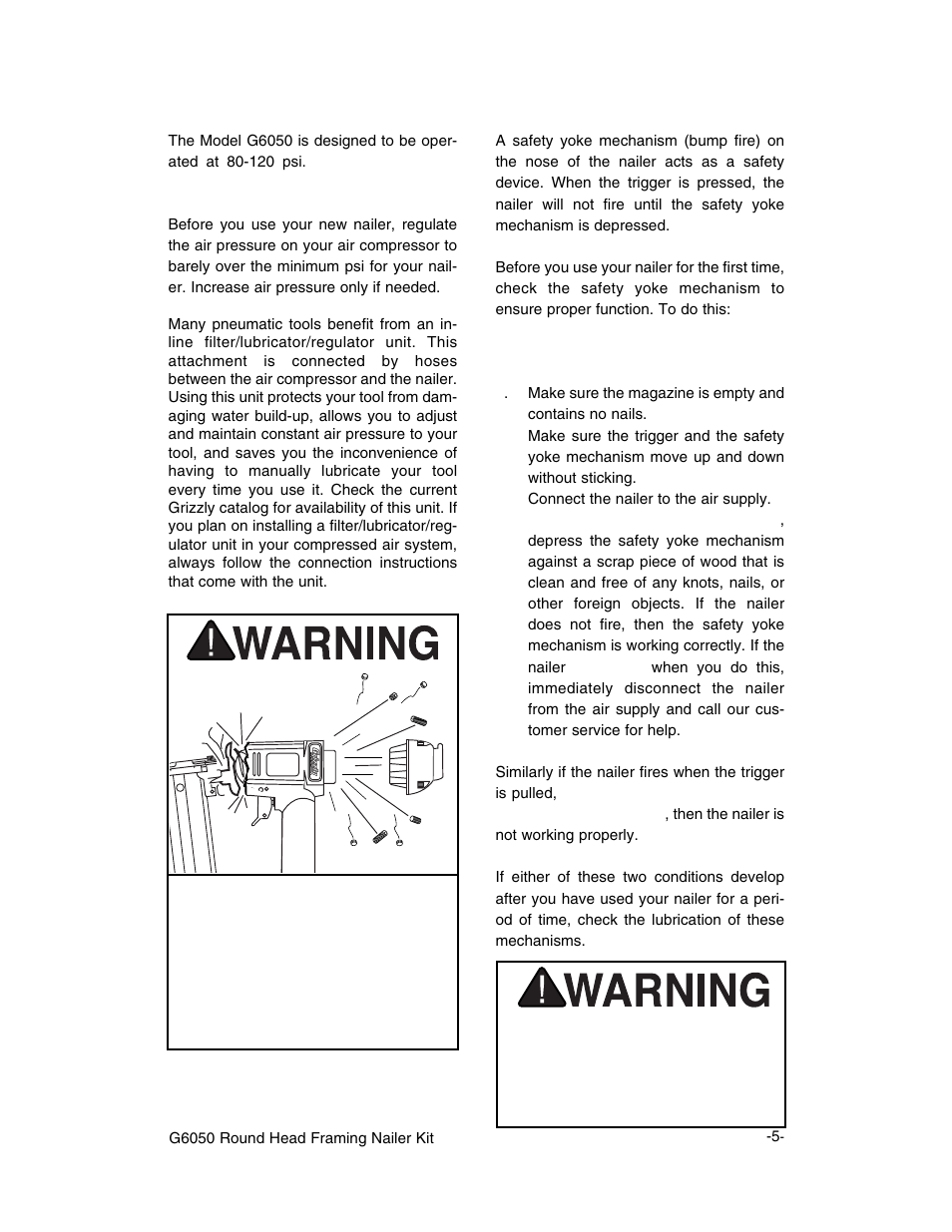 Compressed air system safety yoke mechanism | Grizzly G6050 User Manual | Page 6 / 17