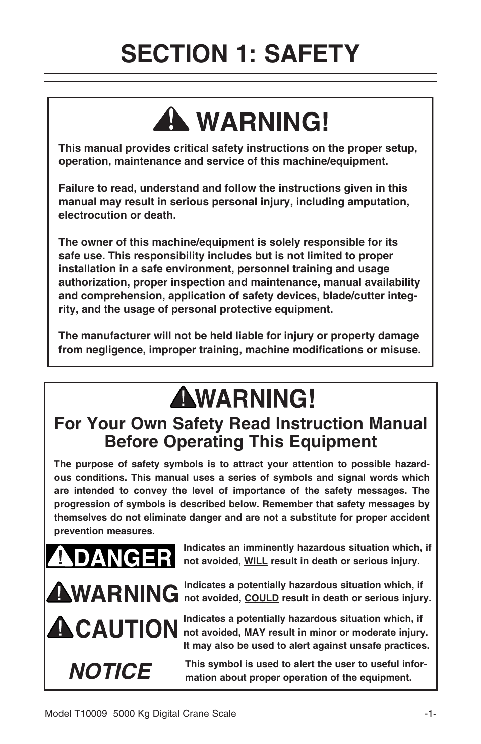 Notice | Grizzly T10009 User Manual | Page 2 / 16