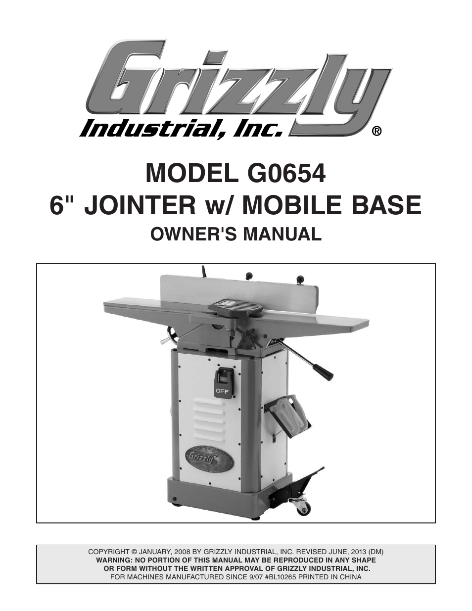 Grizzly G0654 User Manual | 56 pages