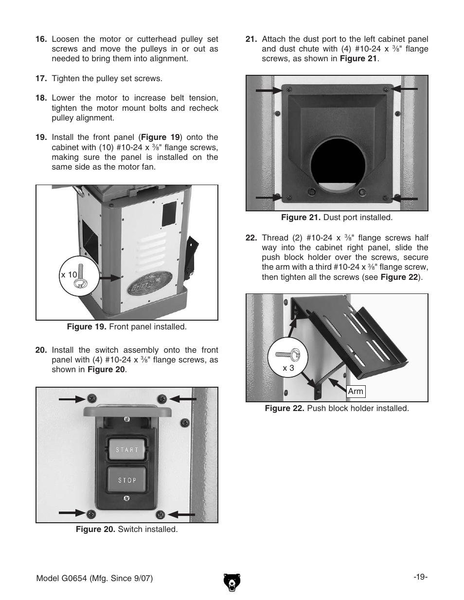 Grizzly G0654 User Manual | Page 21 / 56